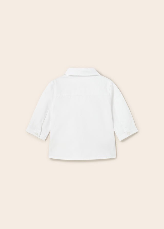 Mayoral L/s shirt and bowtie for newborn boy - White - Be Chic