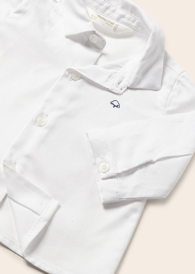 Mayoral L/s shirt and bowtie for newborn boy - White - Be Chic