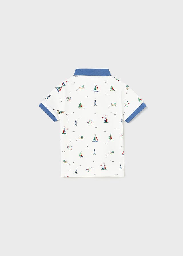 Mayoral Polo s/s large print for baby boy - Boats - Be Chic