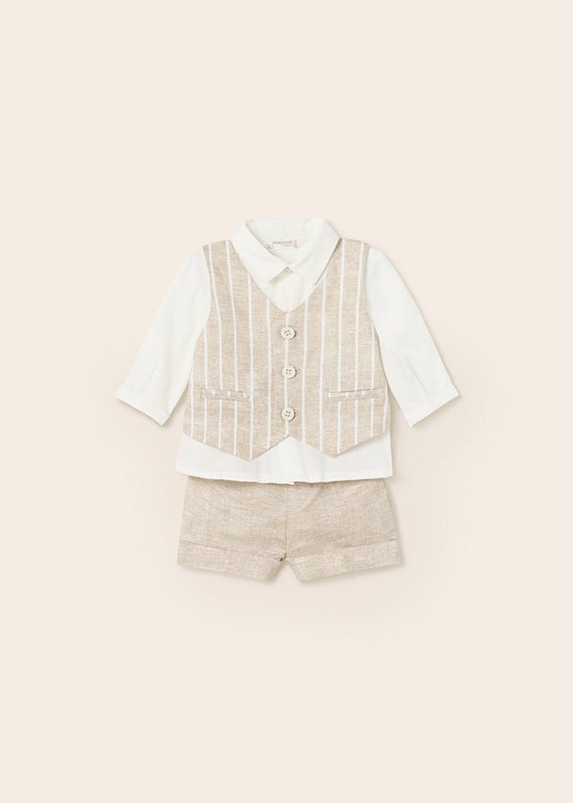Mayoral Shorts w/ vest set for newborn boy - Linen - Be Chic