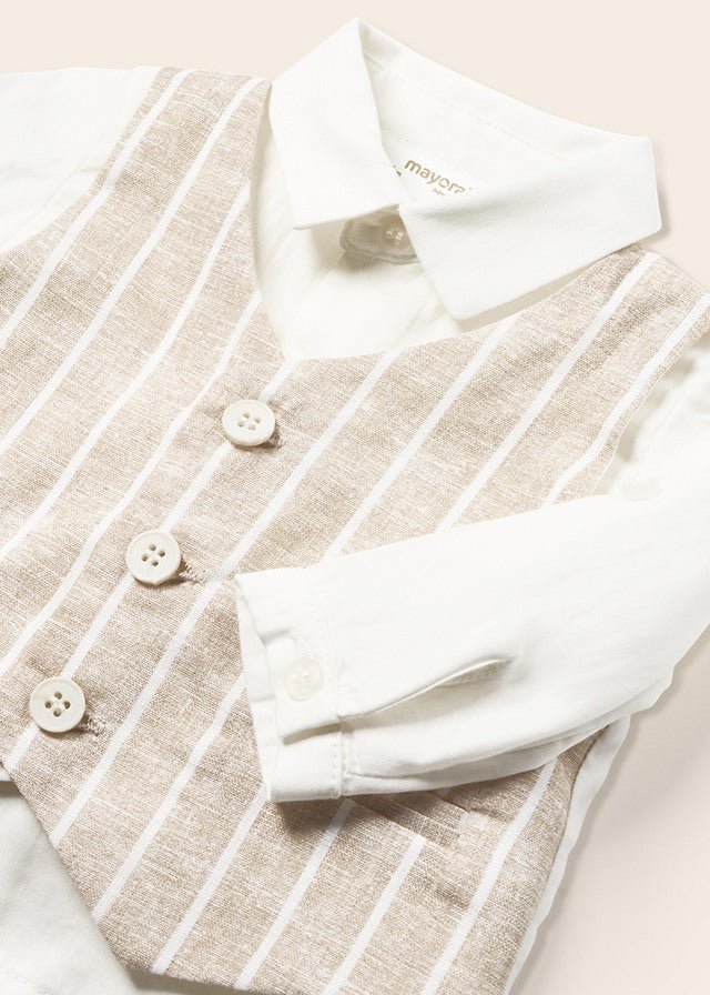 Mayoral Shorts w/ vest set for newborn boy - Linen - Be Chic
