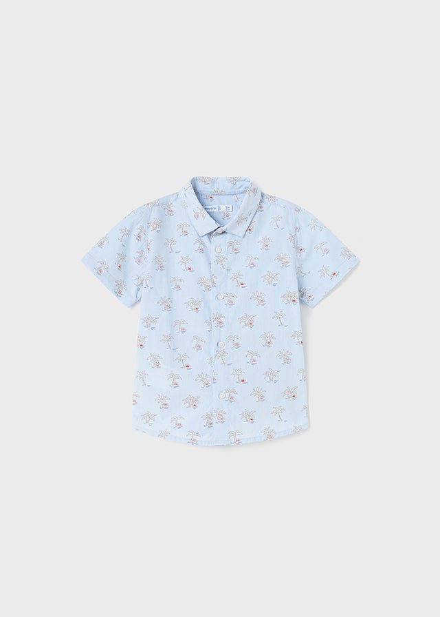 Mayoral S/s printed shirt for baby boy - Lightblue - Be Chic