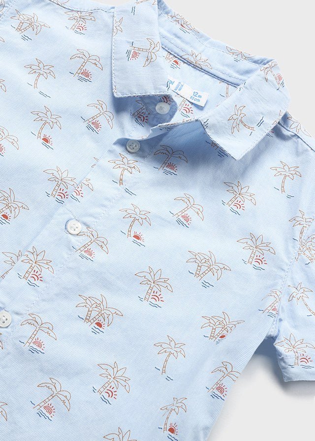 Mayoral S/s printed shirt for baby boy - Lightblue - Be Chic