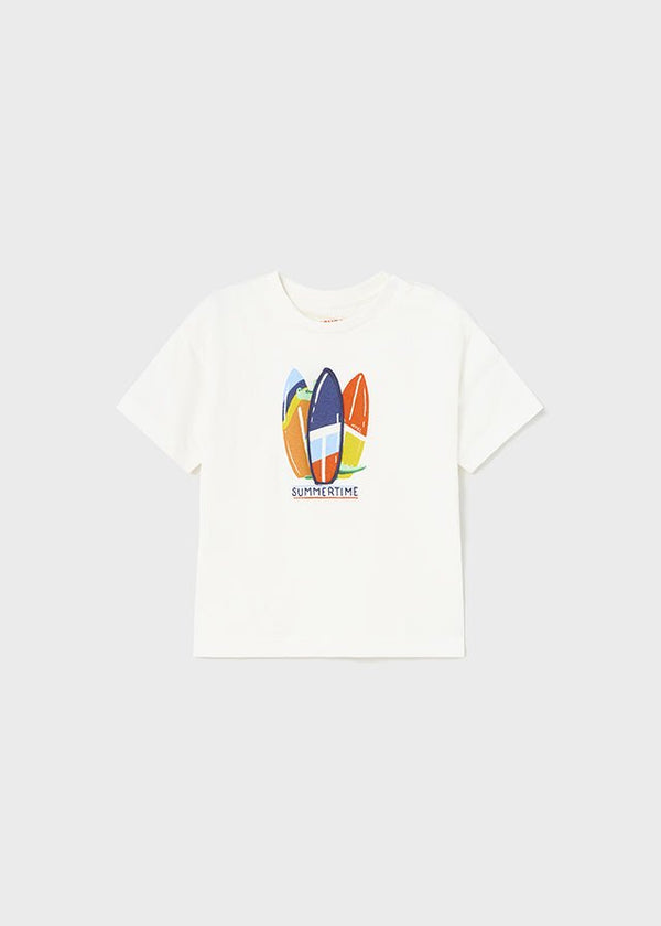 Mayoral S/s t-shirt for baby boy - Cream - Be Chic