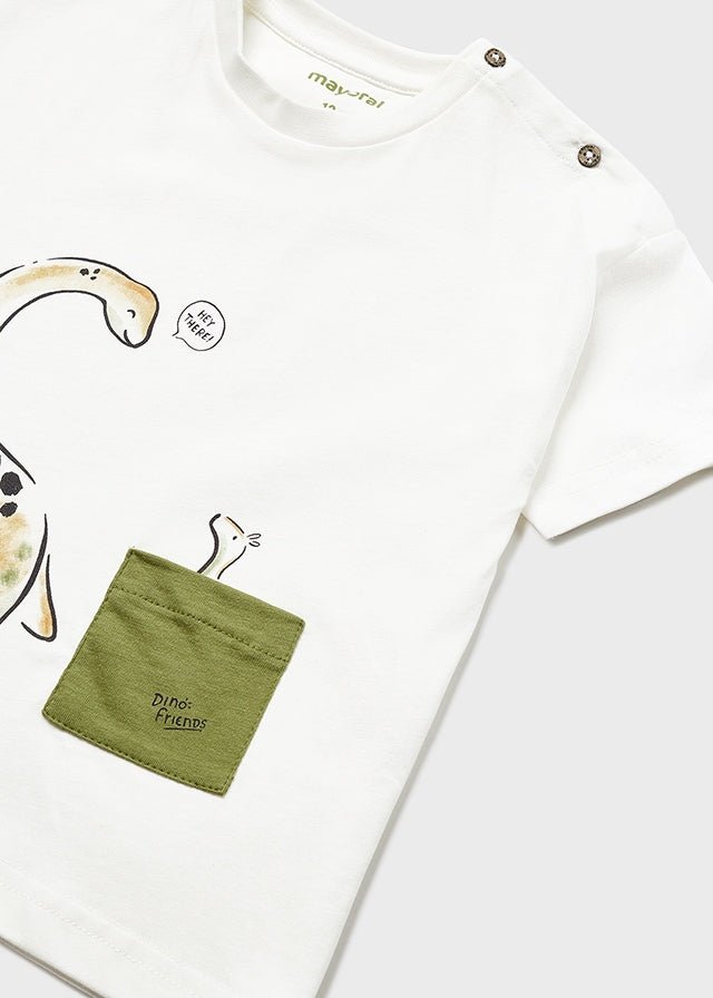 Mayoral S/s t-shirt for baby boy - Cream - Be Chic