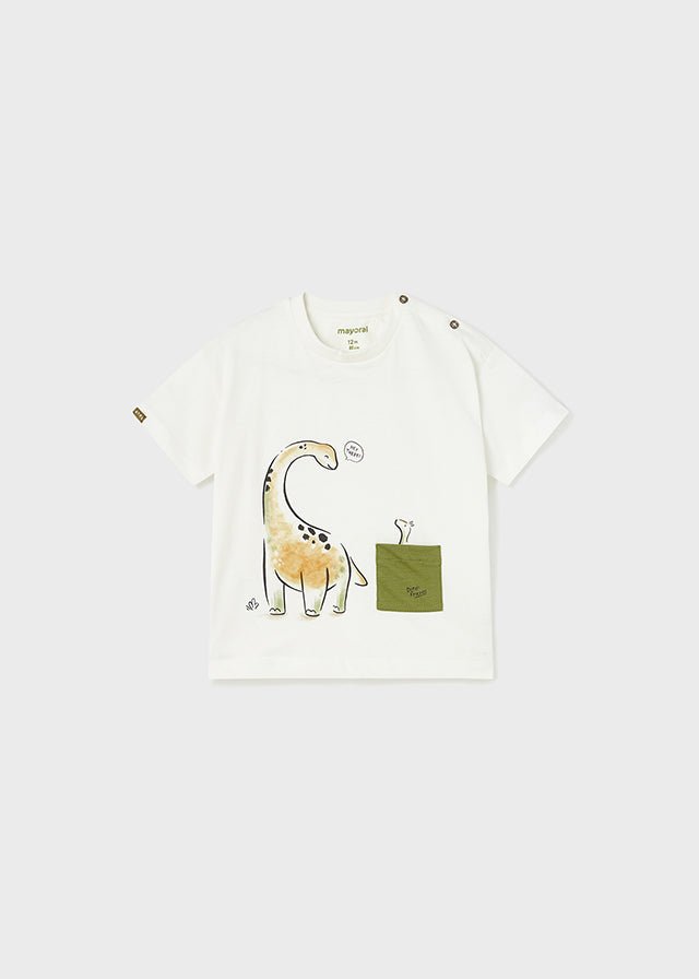 Mayoral S/s t-shirt for baby boy - Cream - Be Chic