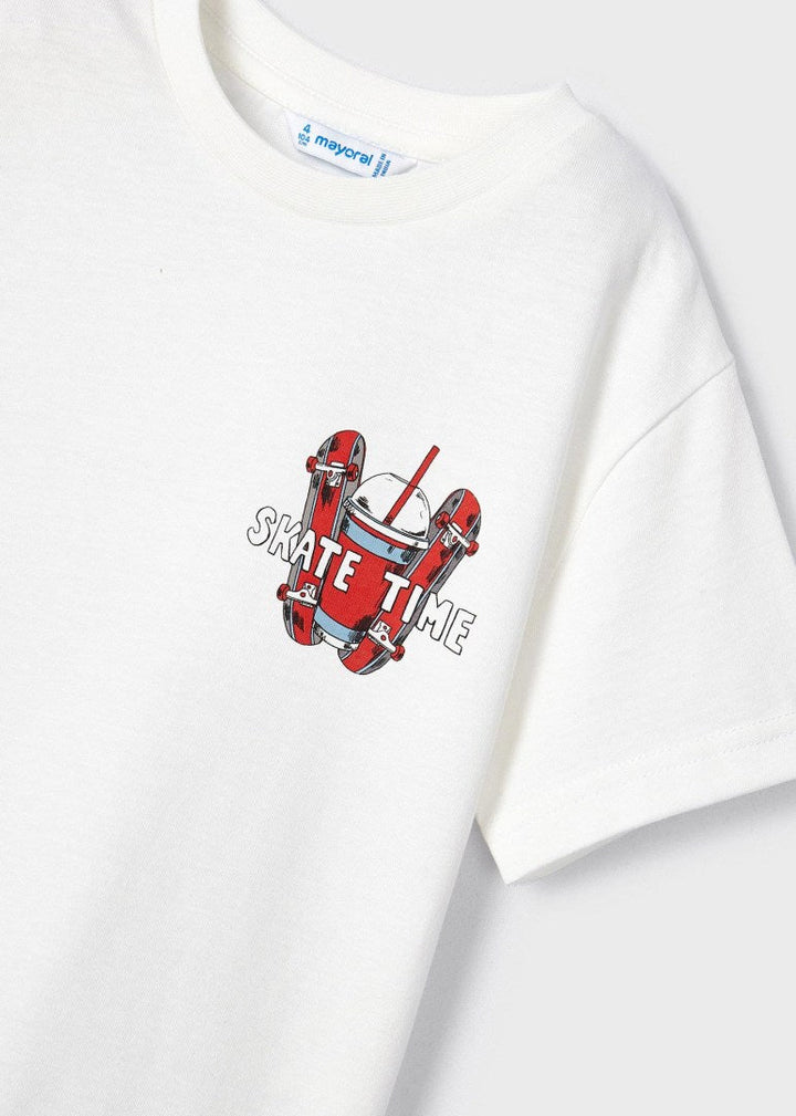 Mayoral S/s t-shirt for boy - Cream - Be Chic