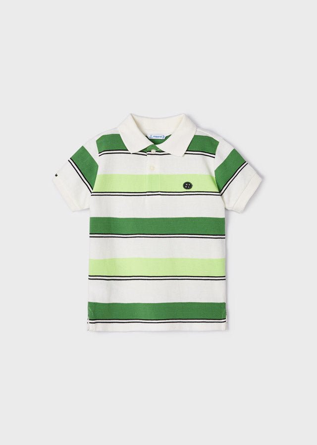 Mayoral Stripes s/s polo for boy - Green - Be Chic