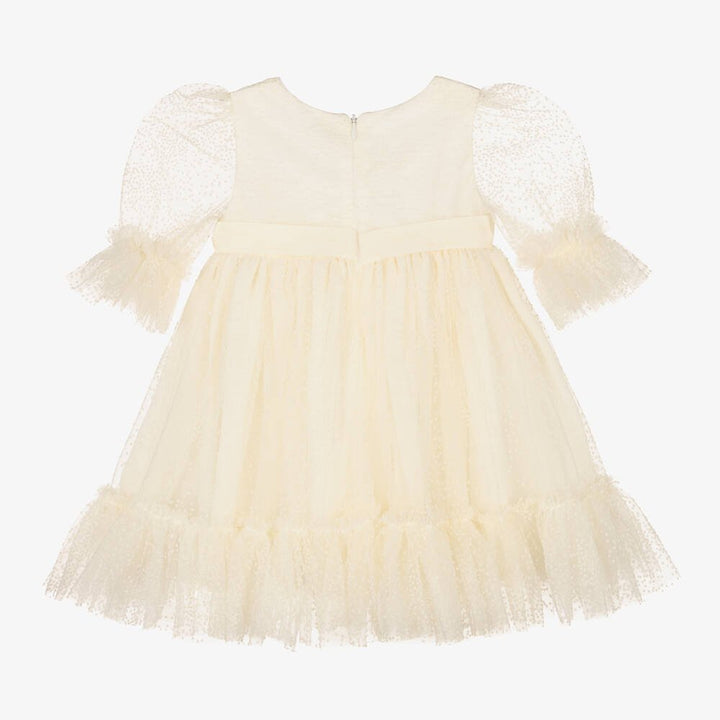 Patachou Ecru Dress with Rose - Be Chic