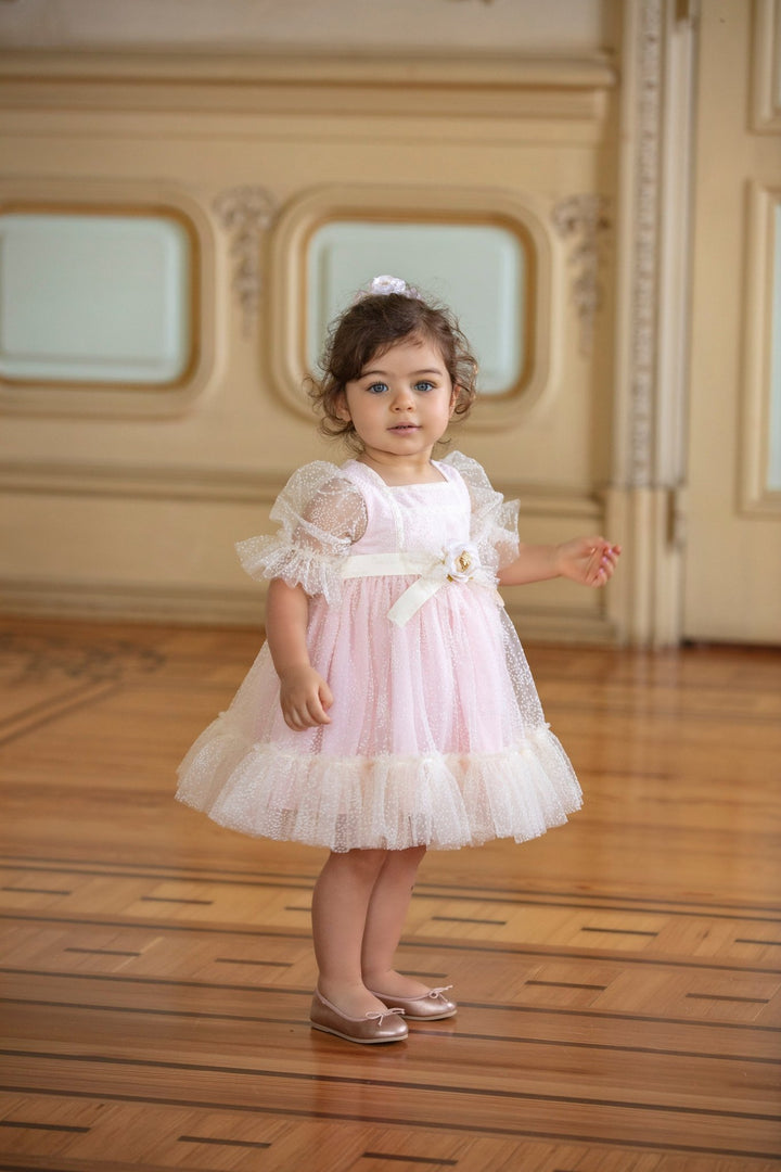 Patachou Pink Dress with Rose - Be Chic