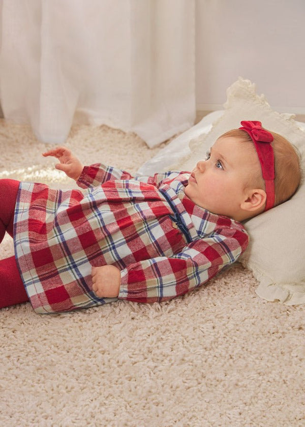 Plaid dress for newborn girl - Red - Be Chic