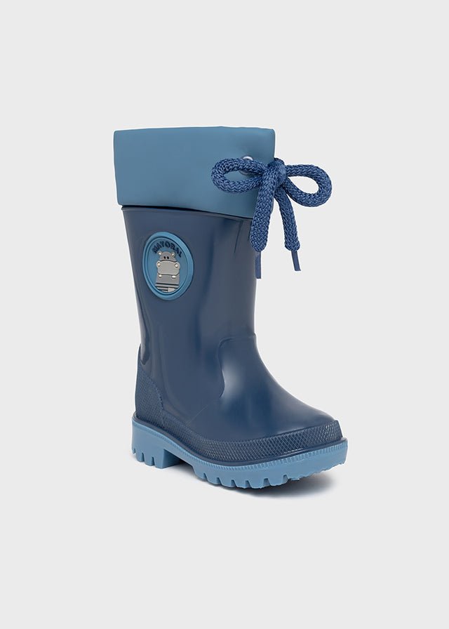 Rain boots with animal detail for baby boy - blue - Be Chic