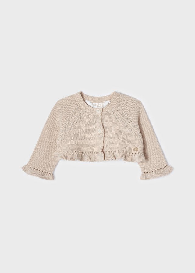 Short cardigan for newborn girl - Champagne - Be Chic
