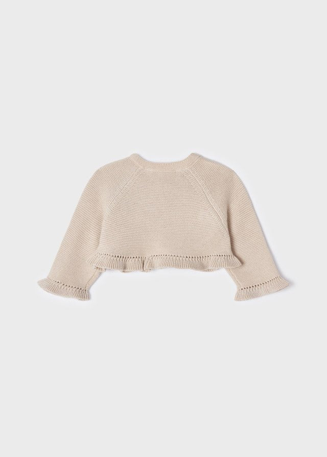 Short cardigan for newborn girl - Champagne - Be Chic