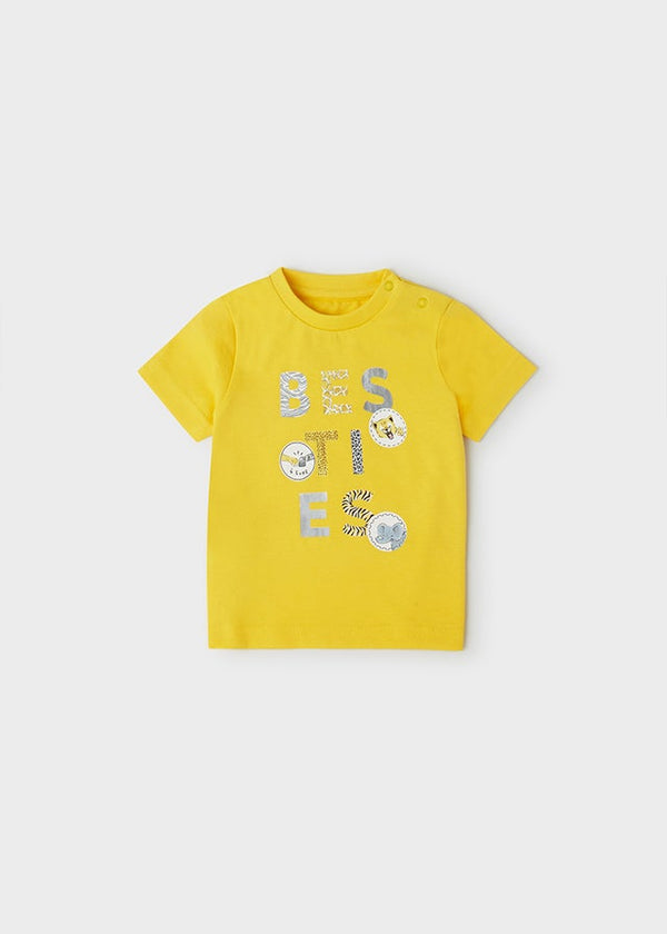 S/s besties t-shirt for baby boy - Yellow - Be Chic