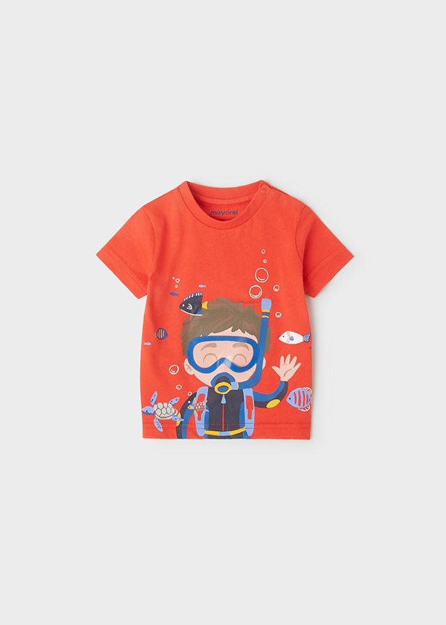 S/s scuba t-shirt for baby boy - Watermelon - Be Chic