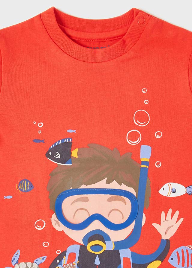 S/s scuba t-shirt for baby boy - Watermelon - Be Chic