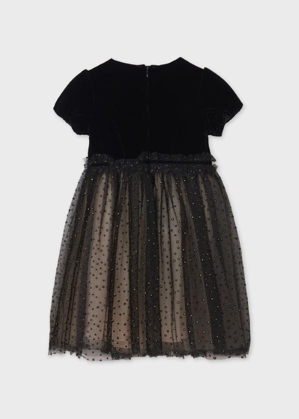 Velvet tulle dress for teen girl - Black - Be Chic